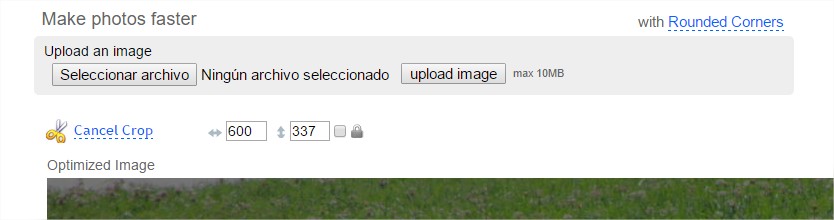 Botón de subida y recorte activado en Web Resizer (webresizer.com)