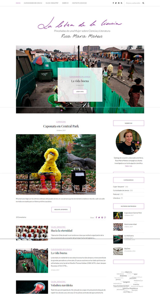 Ejemplo de artículo con leer más en la pantalla de inicio de una web