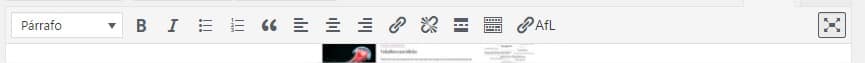 Botón más herramientas desactivado en el editor de texto de WordPress