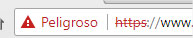 Candado rojo en un sitio web peligroso