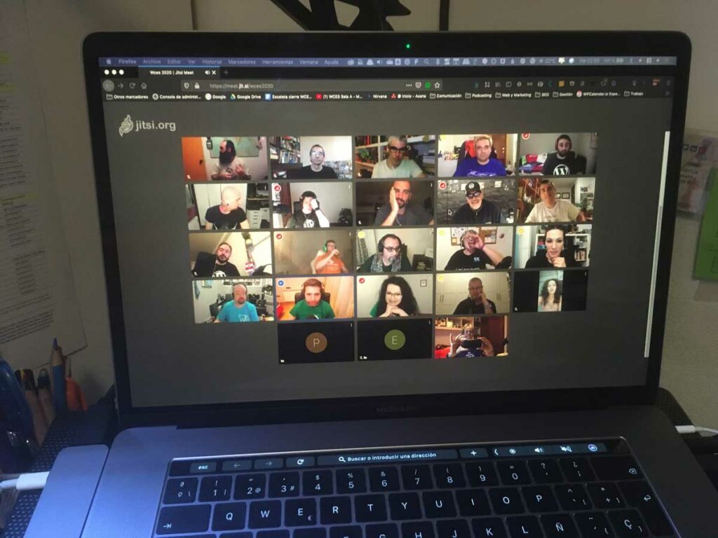Reunión en jitsi después de la jornada de trabajo en WCES
